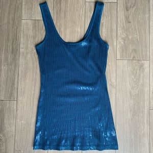 Express Size Small Blue Embellished Tank.